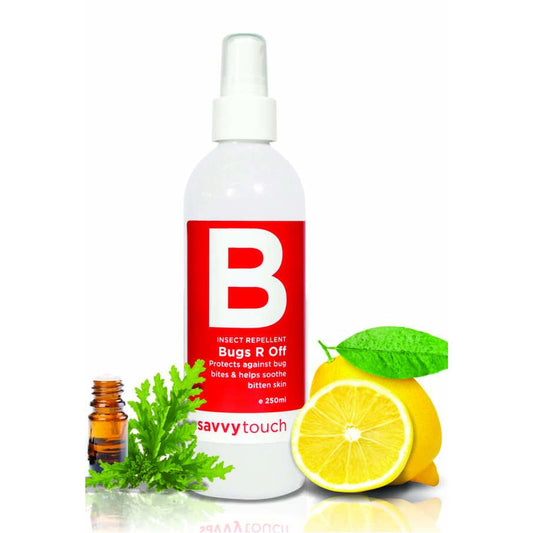 BUGS R OFF - Savvy Touch This unique product not only repels fly’s, insects and even those nasty little midges, it also contains healing & cooling essential oils to aid in natural healing if already bitten